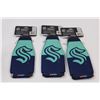 Image 3 : (3) NHL Licensed Neoprene Bottle Coolers - Seattle Kraken