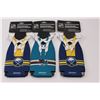 Image 2 : (3) NHL Licensed Neoprene Bottle Coolers - (2) Buffalo Sabers (1) San Jose Sharks