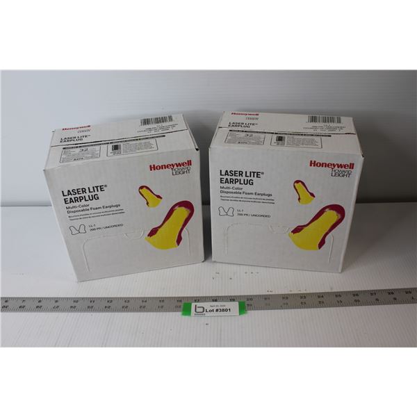 (2) Boxes Honeywell Laser Lite Ear Plugs - 200 Pr/Box; New In Box