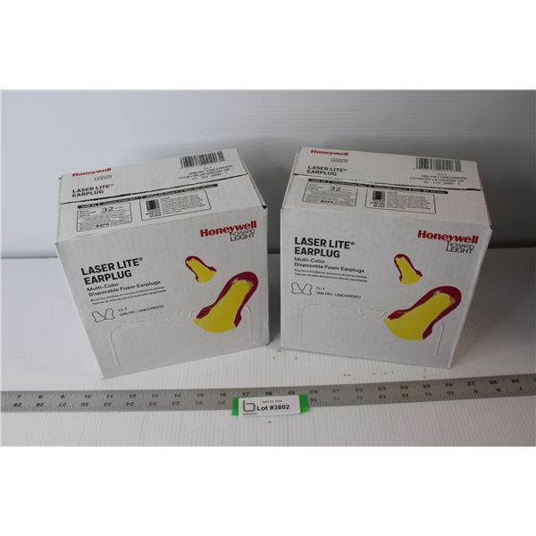 (2) Boxes Honeywell Laser Lite Ear Plugs - 200 Pr/Box; New In Box