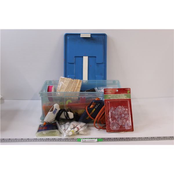 Crafter Plastic Storage Box Full of Treasures - 2 - Glue Guns & Misc. Craft Items