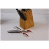 Image 3 : (18) Wooden Block with 6 Steak Knives & 2-Tiered Wooden Block with 9 Knives & Scissors