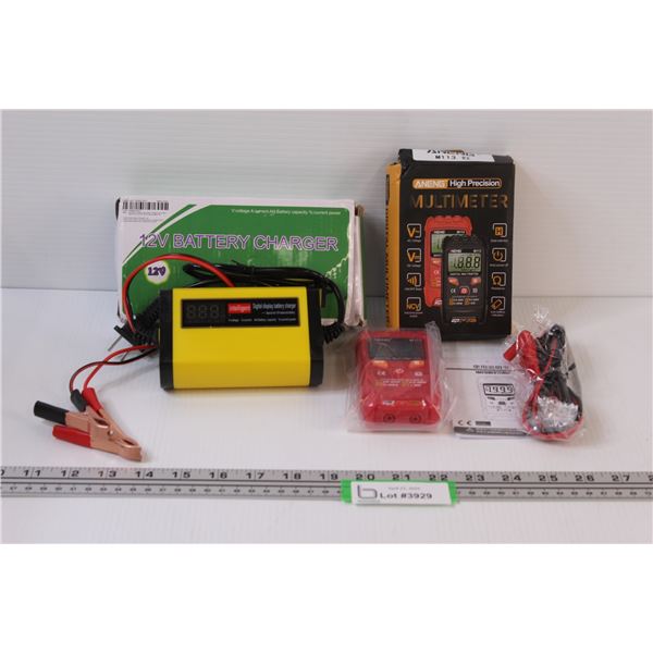 (2) Intelligent Battery Charger & Aneng Digital Multimeter NIB