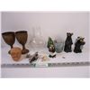 Image 1 : Chimney for Oil Lamp,(2) Brass Metal Cups, Figurines and misc. as pictured