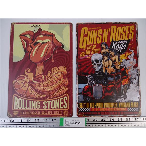 (2) Fantasy Signs- Guns N Roses and The Rolling Stones