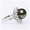 Image 3 : 13mm Tahitian Pearl and 1.15 ctw Diamond 18K White Gold Ring