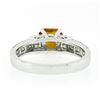 Image 9 : NEW 14K White Gold 2.67 ctw GIA Octagonal Orange Sapphire Diamond Engagement Rin