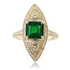 Image 1 : 2.67 ctw Emerald and 0.53 ctw Diamond 14K Yellow Gold Ring