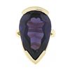 Image 4 : 14k Yellow Gold Large Pear Cut Half Bezel Purple Stone Solitaire Cocktail Ring