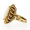 Image 5 : Vintage 14k Yellow Gold Cabochon Oval Opal Solitaire Twisted Wire Cocktail Ring