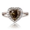 Image 1 : 2.01 ctw CENTER Fancy Yellowish Brown Diamond Platinum Ring (2.35 ctw Diamonds)
