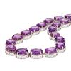 Image 2 : 93.00 ctw Amethyst and 0.50 ctw Diamond Platinum Over Silver Necklace