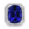 Image 1 : 25.20 ctw Tanzanite and 1.66 ctw Diamond Ring - 14KT White Gold