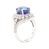 Image 4 : 7.72 ctw Tanzanite And Diamond Ring - 14KT White Gold