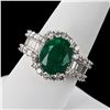 Image 3 : 4.37 ctw Emerald and 2.40 ctw Diamond Platinum Ring
