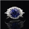 Image 1 : 2.84 ctw Tanzanite and 0.37 ctw Diamond Platinum Ring