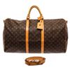 Image 1 : Louis Vuitton Brown Monogram Canvas Keepall Bandouliï¿½re 60 Travel Bag