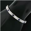 Image 8 : Antique Art Deco 18k Gold 1.10 ctw European Diamond & Syn. Sapphire Line Bracele