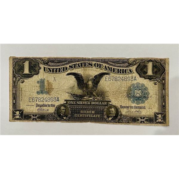 1899 $1 SILVER CERTIFICATE UNITED STATES BLACK EAGLE