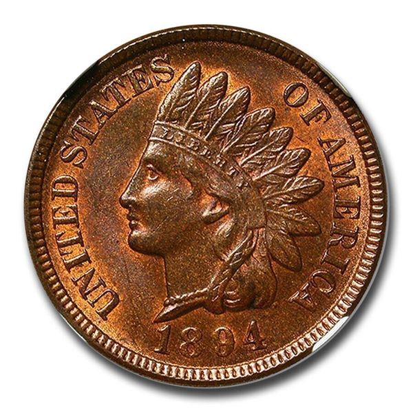 1894 Indian Head Cent MS-64 NGC (Red/Brown)