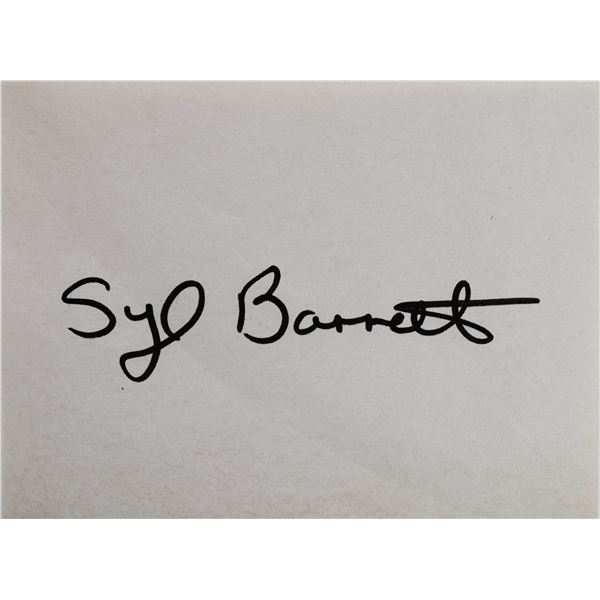 Pink Floyds Syd Barrett signed slip Pink Floyds Syd Barrett signed slip
