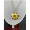 Image 2 : Lovely Gold Plated w/ Natural Flower Inlay Pendant + Chain Necklace