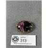 Image 1 : A Large Faux Purple Agate Brooch