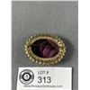 Image 2 : A Large Faux Purple Agate Brooch