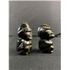 Image 2 : 2 Black Onyx Obsidian Carved Figurines, Aztec, Maya, 4" H