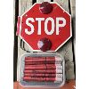 Image 1 : LOT OF 2 - STOP SIGN FROM BUS AND QTY FLARES