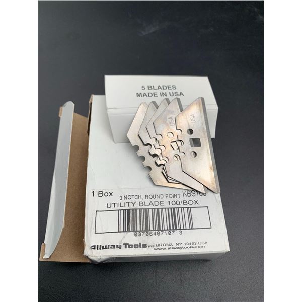 3 Notch, Round Point, Utility Blade 100/box
