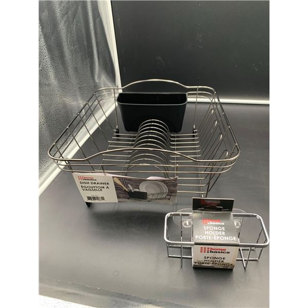 Home Basics Dish Drainer & Sponge Holder