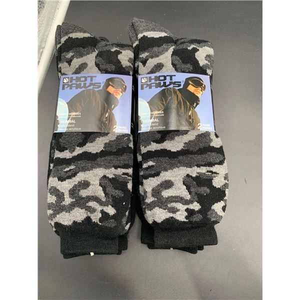 Hot Paws Men's Thermal Acrylic Blend Socks (2 x 2- Size 7-12)