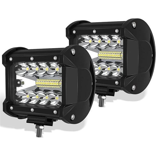BAOLICY 5 inch 60W LED Lights Bar Driving Pods Work Lights Spot Flood Combo Beam Offroad Waterproof 