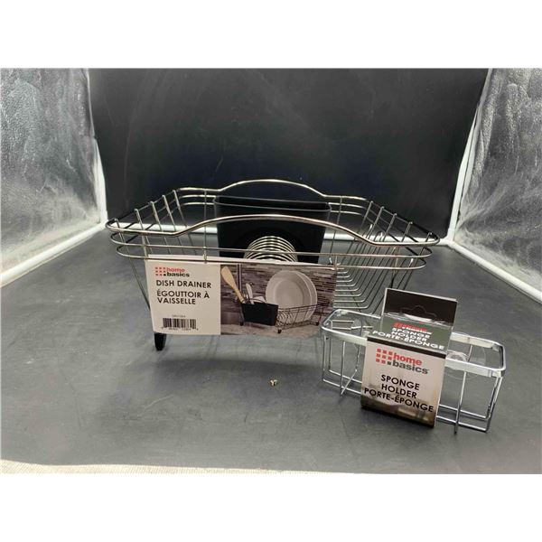 Home Basics Dish Drainer and Sponge Holder