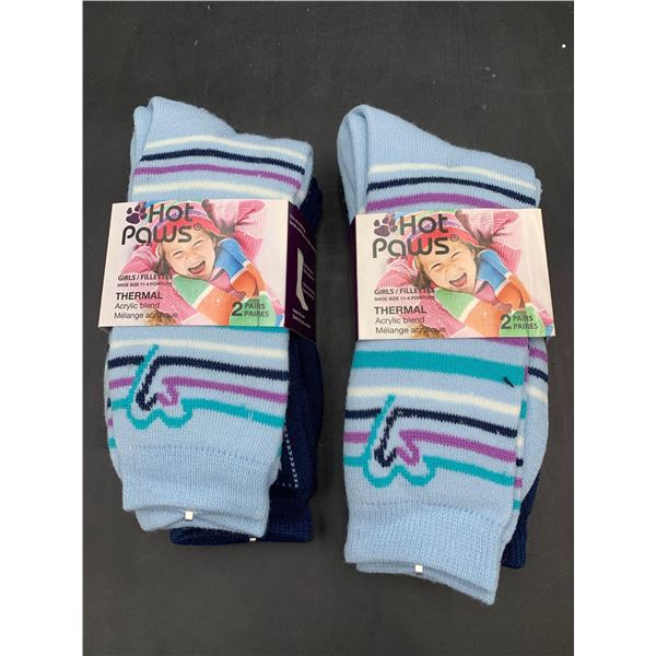 Hot Paws Thermal Acrylic Blend Socks-Girl's (size 11-4)