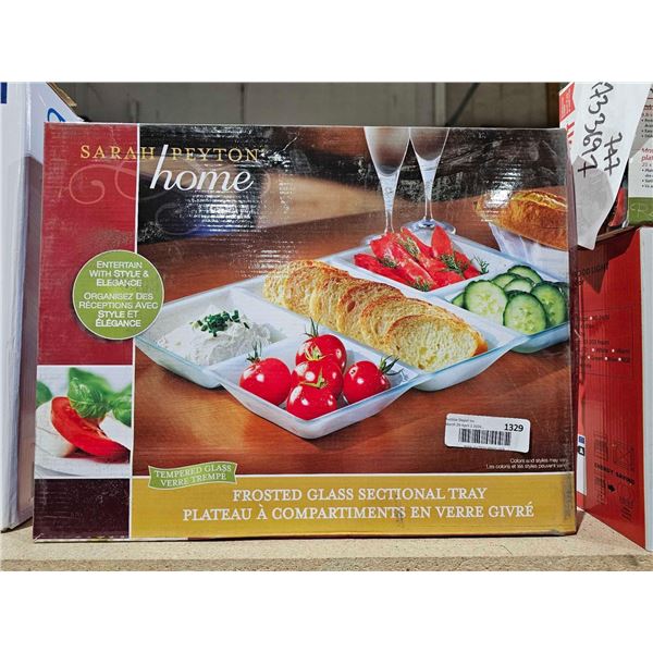 Sarah Pelton Home Frosted Glass Sectional Tray