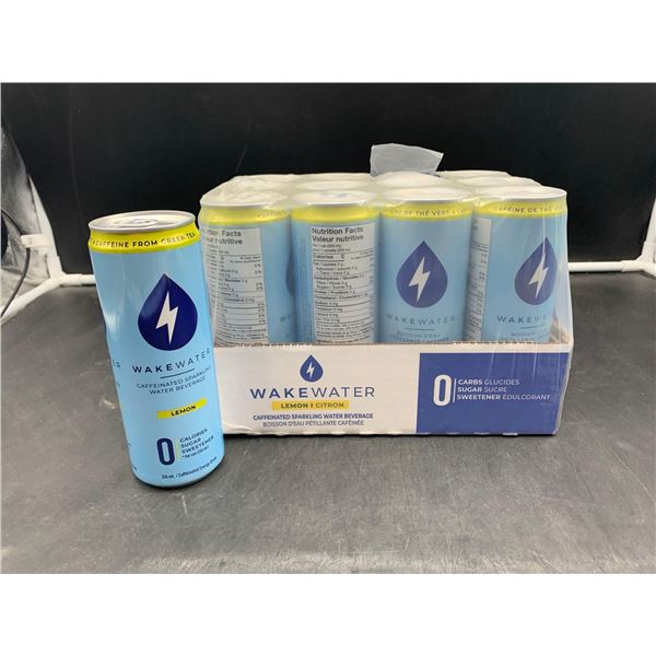 Wake Water Lemon Caffeinated Sparkling Water Beverage (12 x 355ml)
