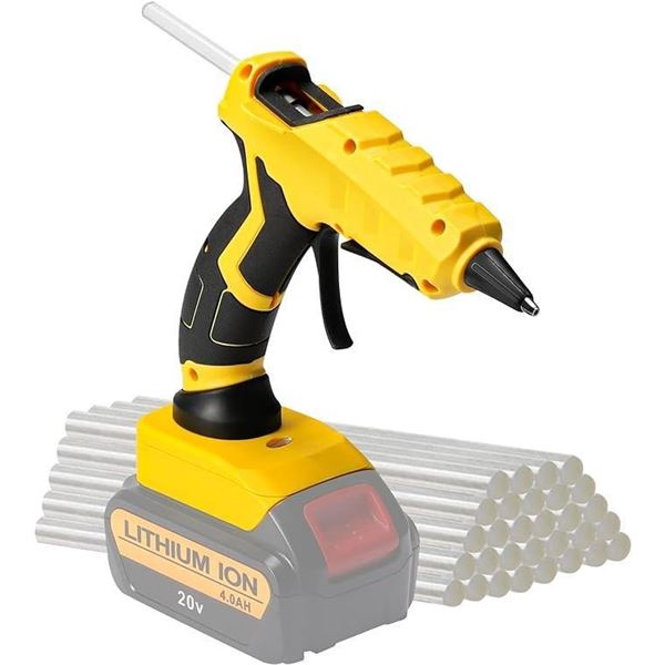 Cordless Hot Glue Gun for DeWalt, Handheld Hot Melt Glue Gun for DeWalt 18/20V Max Li-ion Battery, 3