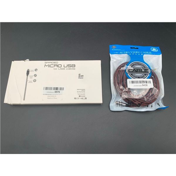 Audio / Video Cable & Braided Micro USB to Usb Cable