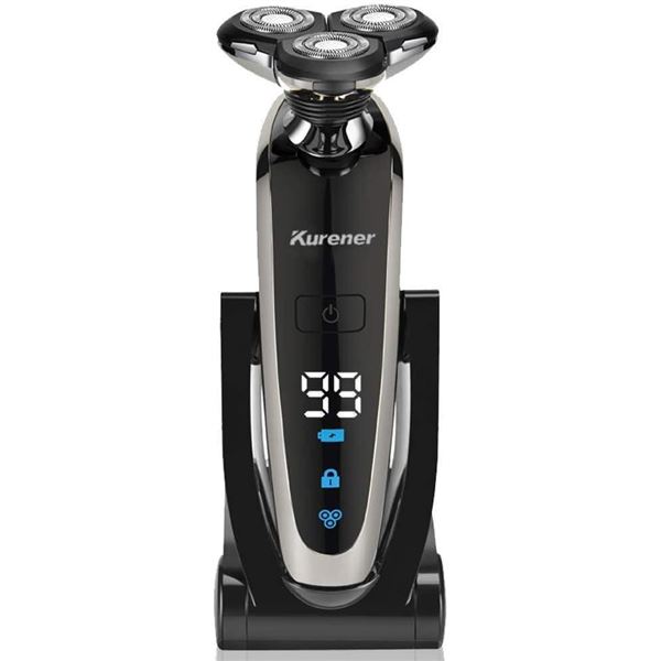 Kurener Electric Shaver Razor Beard Trimmer Rotary Shaver Rotation razor Full body water wash razor 
