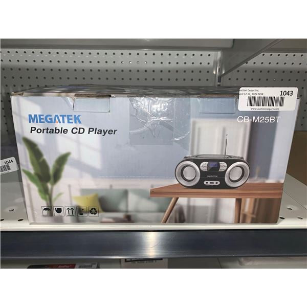 MEGATEK Portable CD Player Boombox with FM Radio, Bluetooth, and USB Port | Clear Stereo Sound | CD-