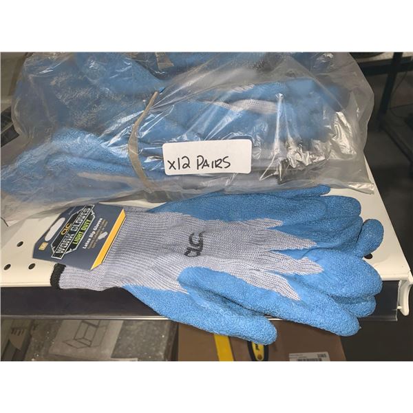 CLC Work Gloves Light Duty Latex Dip Gloves x's 12 Pairs
