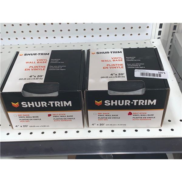 Shur-Trim Self Stick Vinyl Wall Base Residential And Light Commercial Use 4" x 20' x's 2