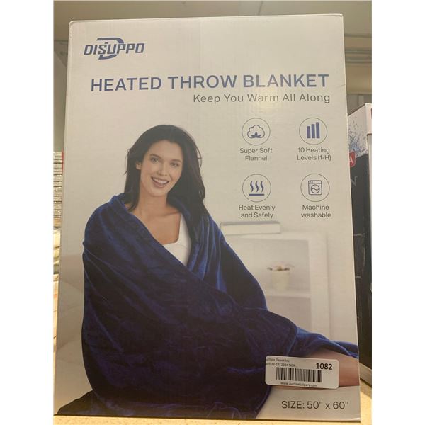 Disuppo Heated Throw Blanket 60" x 60" 10 Heating Levels