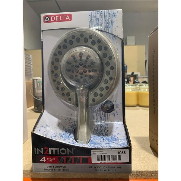 Delta In2ition 4 Spray Jets 2 in 1 Shower Head Brushed Nickle Finish