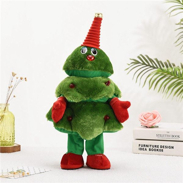(Christmas tree) Electric Singing Dancing Christmas Santa Plush Toy 40cm Kids Creative Xmas Decorati