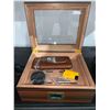 Image 2 : igarol Cigar Humidors, Humidor Cigar Box with Digital Hygrometer and Humidifier, Carbon Fiber Glass 