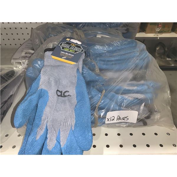 CLC Work Gloves Light Duty Latex Dip Gloves x's 12 Pairs