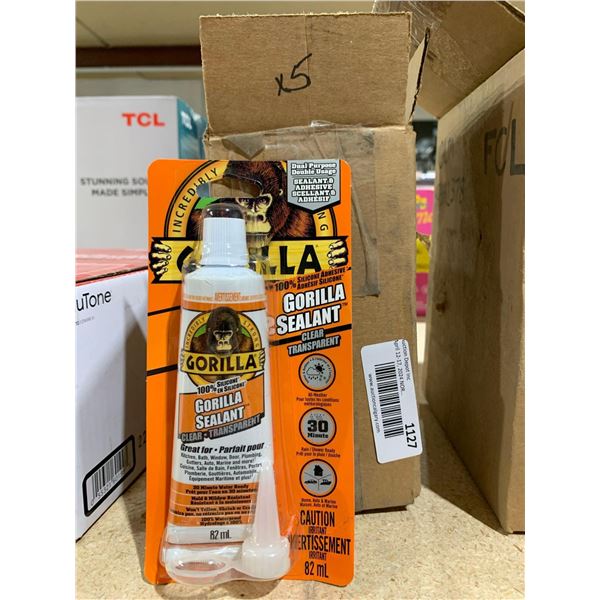 Gorilla Sealant Clear 100% Silicone 82ml x 5